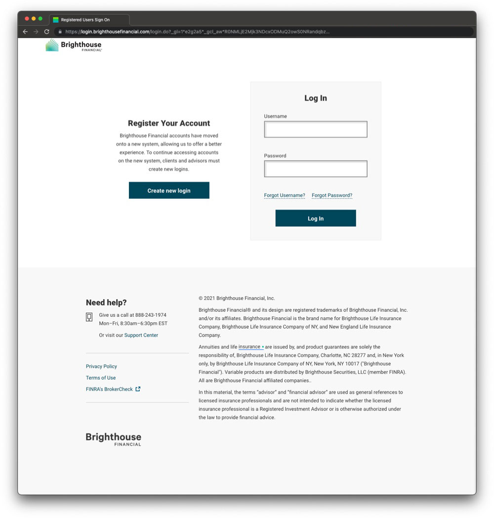 Brighthouse Financial Login